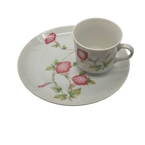 Ebeling Reuss Morning Glory Cup and‎ Snack Plate Sweet Flower Collection Fine